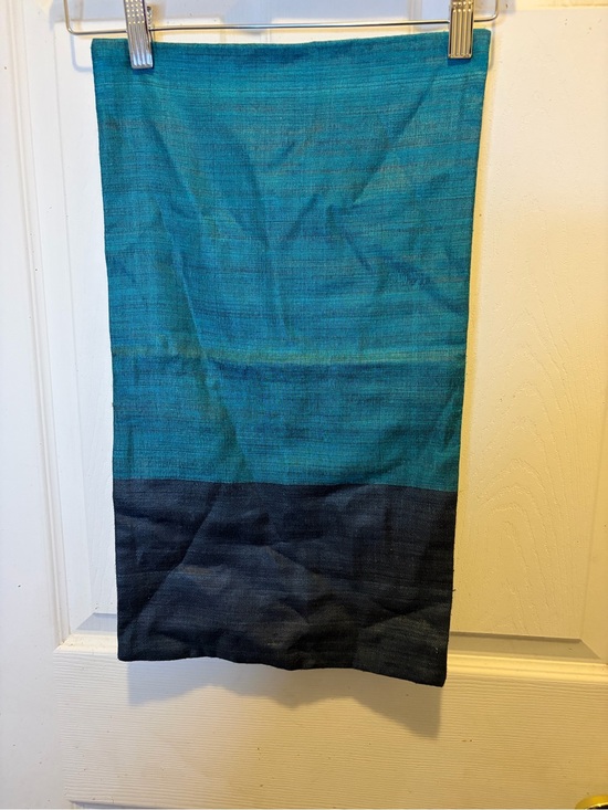 West Elm Other - West Elm 100% Silk Teal and Navy Ombre Accent Pillow Cover 12x21